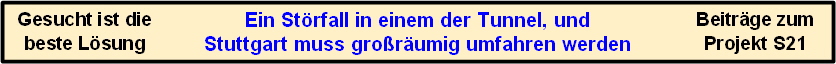 Ein St�rfall in einem der Tunnel, und
Stuttgart muss gro�r�umig umfahren werden